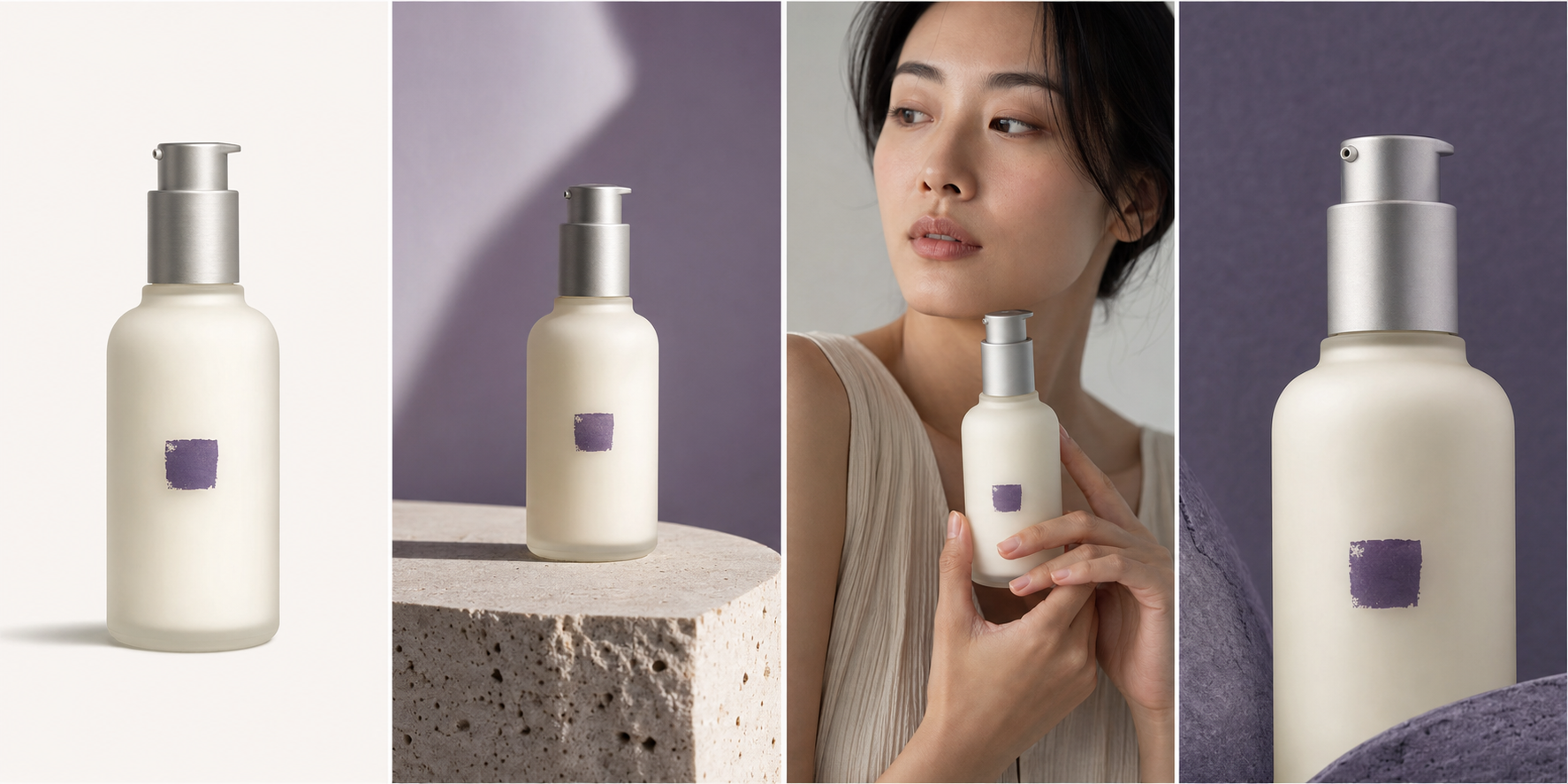 Four original commercial product campaign variations